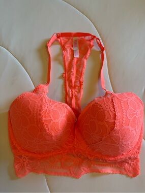 Victoria’s Secret Lace Racerback Bralette in Coral Pink - never worn